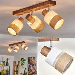 Lampes En Tissu-hofstein Fallhagen Plafonnier Chrome, Brun foncé, 3 lumières