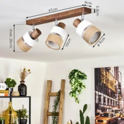 Lampes En Tissu-hofstein Fallhagen Plafonnier Chrome, Brun foncé, 3 lumières