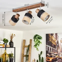 Lampes En Tissu-hofstein Fallhagen Plafonnier Chrome, Brun foncé, 3 lumières