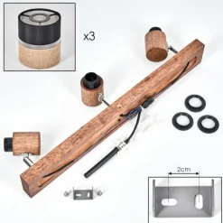 Lampes En Tissu-hofstein Fallhagen Plafonnier Chrome, Brun foncé, 3 lumières