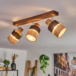 Lampes En Tissu-hofstein Fallhagen Plafonnier Chrome, Brun foncé, 3 lumières