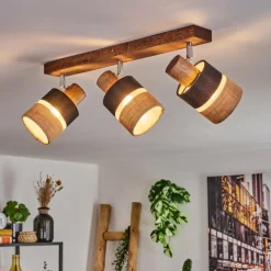 Lampes En Tissu-hofstein Fallhagen Plafonnier Chrome, Brun foncé, 3 lumières