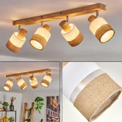 Lampes En Tissu-hofstein Fallhagen Plafonnier Chrome, Écru, 4 lumières