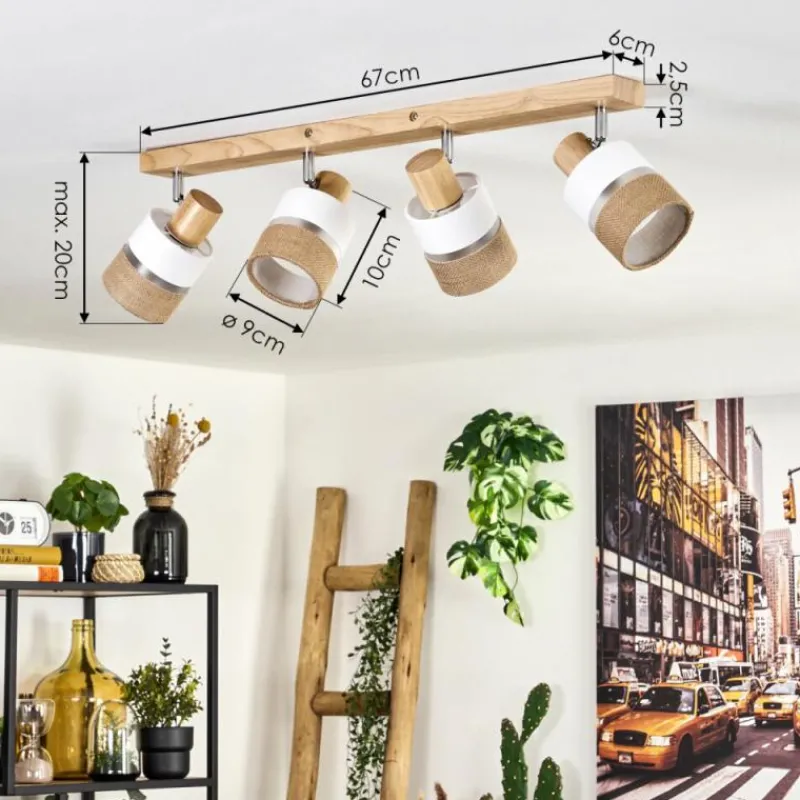 Lampes En Tissu-hofstein Fallhagen Plafonnier Chrome, Écru, 4 lumières