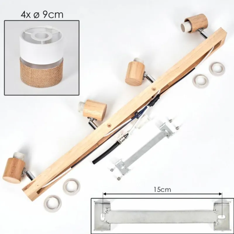 Lampes En Tissu-hofstein Fallhagen Plafonnier Chrome, Écru, 4 lumières