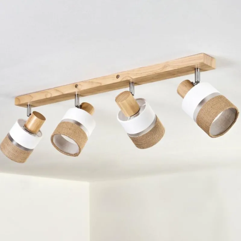 Lampes En Tissu-hofstein Fallhagen Plafonnier Chrome, Écru, 4 lumières