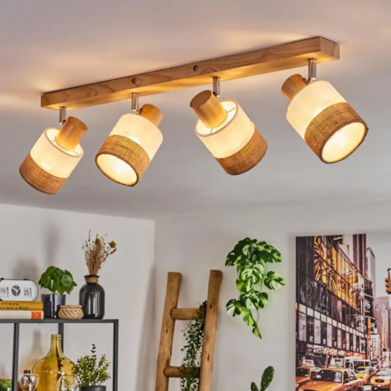 Lampes En Tissu-hofstein Fallhagen Plafonnier Chrome, Écru, 4 lumières