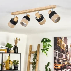 Lampes En Tissu-hofstein Fallhagen Plafonnier Chrome, Écru, 4 lumières