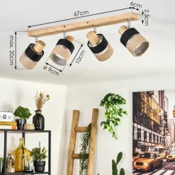 Lampes En Tissu-hofstein Fallhagen Plafonnier Chrome, Écru, 4 lumières