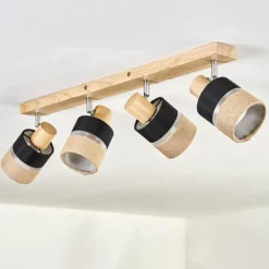 Lampes En Tissu-hofstein Fallhagen Plafonnier Chrome, Écru, 4 lumières