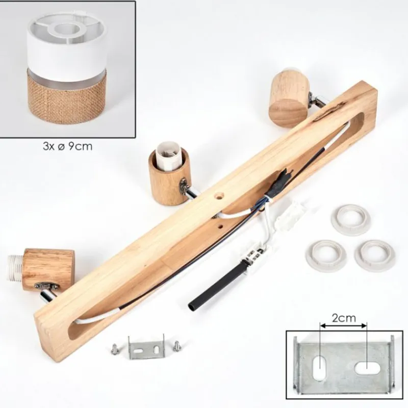 Lampes En Tissu-hofstein Fallhagen Plafonnier Chrome, Écru, 3 lumières