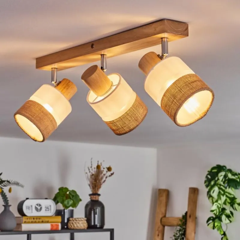 Lampes En Tissu-hofstein Fallhagen Plafonnier Chrome, Écru, 3 lumières