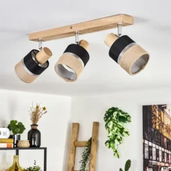 Lampes En Tissu-hofstein Fallhagen Plafonnier Chrome, Écru, 3 lumières