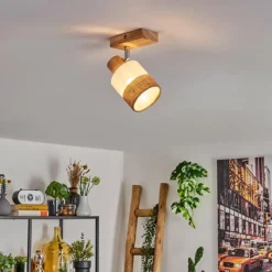 Lampes En Tissu-hofstein Fallhagen Plafonnier Écru, 1 lumière