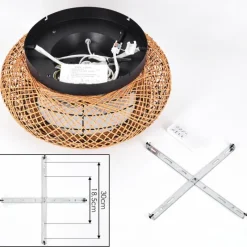 hofstein Fallhagen Plafonnier, Ventilateur de plafond lumineux Noir, 4 lumières, Télécommandes