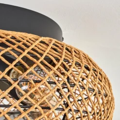 hofstein Fallhagen Plafonnier, Ventilateur de plafond lumineux Noir, 4 lumières, Télécommandes