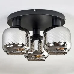 hofstein Fanhaes Plafonnier Chrome, Fumé, 3 lumières