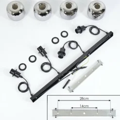 Suspension Verre Fumé-hofstein Fanhaes Suspension, Suspension Chrome, Fumé, 4 lumières