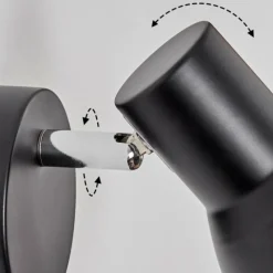 Lampes Vintages & Rétros-hofstein Farel Applique murale, Spot mural Chrome, Noir, 1 lumière