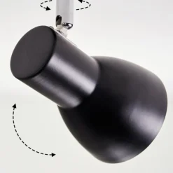 Lampes Vintages & Rétros-hofstein Farel Plafonnier, Spot de plafond Chrome, Noir, 1 lumière