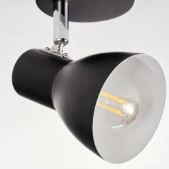 Lampes Vintages & Rétros-hofstein Farel Plafonnier, Spot de plafond Chrome, Noir, 1 lumière