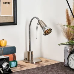 Lampes Vintages & Rétros-hofstein Felan Lampe de bureau, Lampe à poser, Liseuse Chrome, Nickel mat, 1 lumière