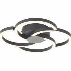 Lampes Industrielles-Luminaires Brilliant Fico Plafonnier LED Noir, 1 lumière