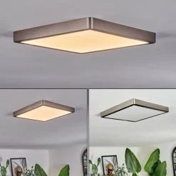 hofstein Finsrud Plafonnier, Panel LED Argenté, 1 lumière