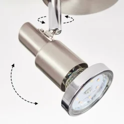 Lampes Vintages & Rétros-hofstein Firan Plafonnier, Spot de plafond LED Chrome, Nickel mat, 1 lumière