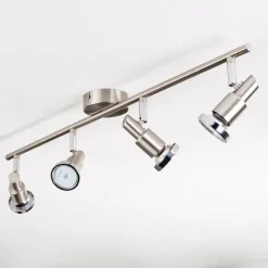 Lampes Vintages & Rétros-hofstein Firan Plafonnier, Spot de plafond LED Chrome, Nickel mat, 4 lumières