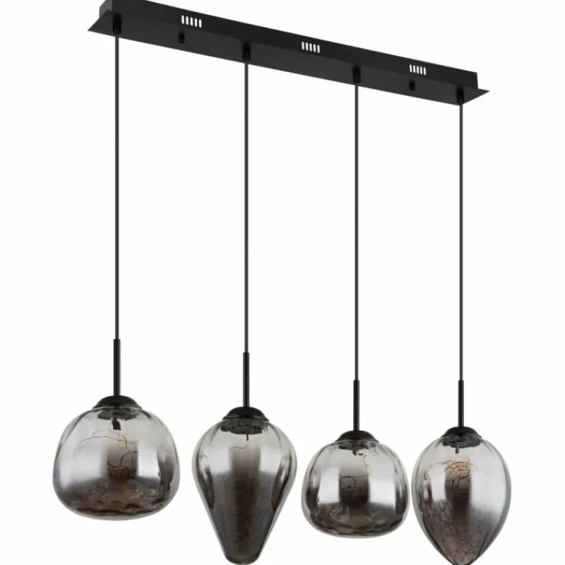 Suspension Verre Fumé-Luminaires Globo Lighting Firefly Suspension LED Noir, 1 lumière