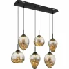 Suspension Verre Fumé-Luminaires Globo Lighting Firefly Suspension LED Noir, 1 lumière