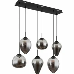 Suspension Verre Fumé-Luminaires Globo Lighting Firefly Suspension LED Noir, 1 lumière