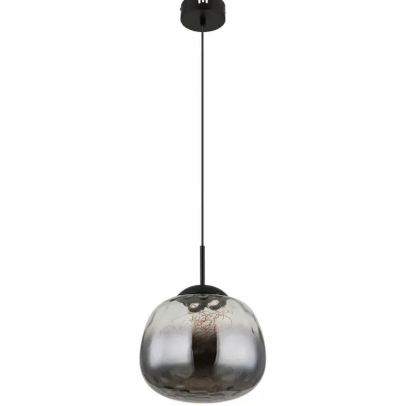 Suspension Verre Fumé-Luminaires Globo Lighting Firefly Suspension LED Noir, 1 lumière