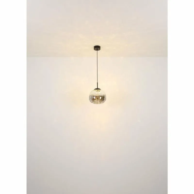 Suspension Verre Fumé-Luminaires Globo Lighting Firefly Suspension LED Noir, 1 lumière