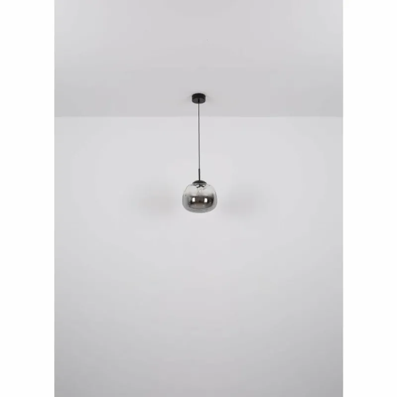 Suspension Verre Fumé-Luminaires Globo Lighting Firefly Suspension LED Noir, 1 lumière