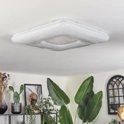 hofstein Flavlev Plafonnier LED Argenté, Blanc, 1 lumière, Télécommandes