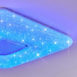 hofstein Flavlev Plafonnier LED Argenté, Blanc, 1 lumière, Télécommandes