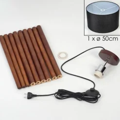 Lampes En Tissu-hofstein Flemming Lampadaire Brun foncé, 1 lumière