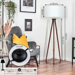 Lampes En Tissu-hofstein Flemming Lampadaire Brun foncé, 1 lumière