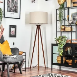 Lampes En Tissu-hofstein Flemming Lampadaire Brun foncé, 1 lumière