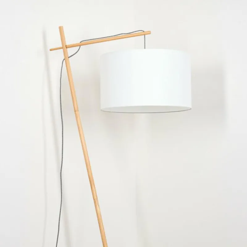 Lampes En Tissu-hofstein Flemming Lampadaire Écru, 1 lumière