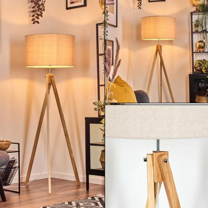 Lampes En Tissu-hofstein Flemming Lampadaire Écru, 1 lumière