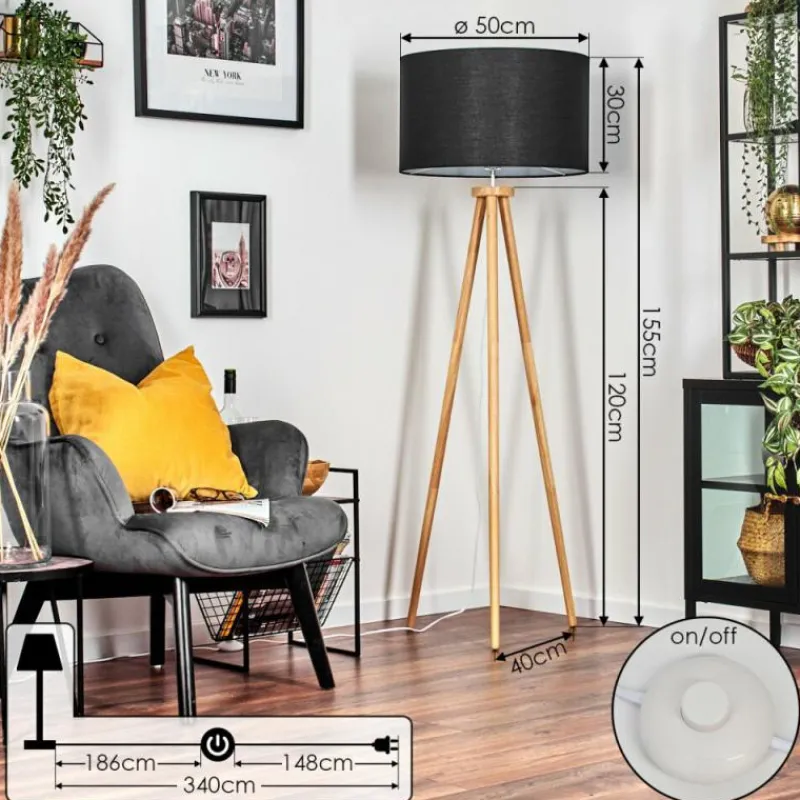 Lampes En Tissu-hofstein Flemming Lampadaire Écru, 1 lumière