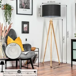 Lampes En Tissu-hofstein Flemming Lampadaire Écru, 1 lumière