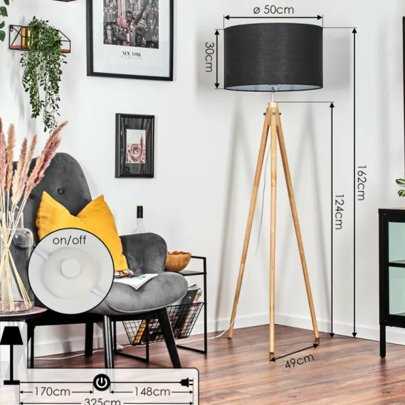 Lampes En Tissu-hofstein Flemming Lampadaire Écru, 1 lumière