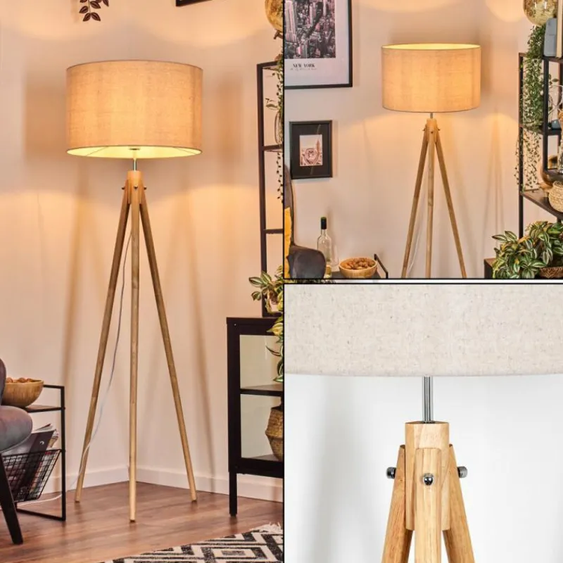 Lampes En Tissu-hofstein Flemming Lampadaire Écru, 1 lumière