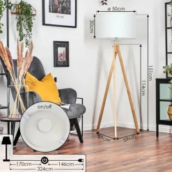 Lampes En Tissu-hofstein Flemming Lampadaire Écru, 1 lumière