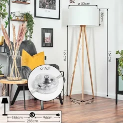 Lampes En Tissu-hofstein Flemming Lampadaire Écru, 1 lumière