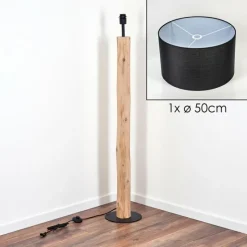 Lampes En Tissu-hofstein Flemming Lampadaire Écru, Noir, 1 lumière